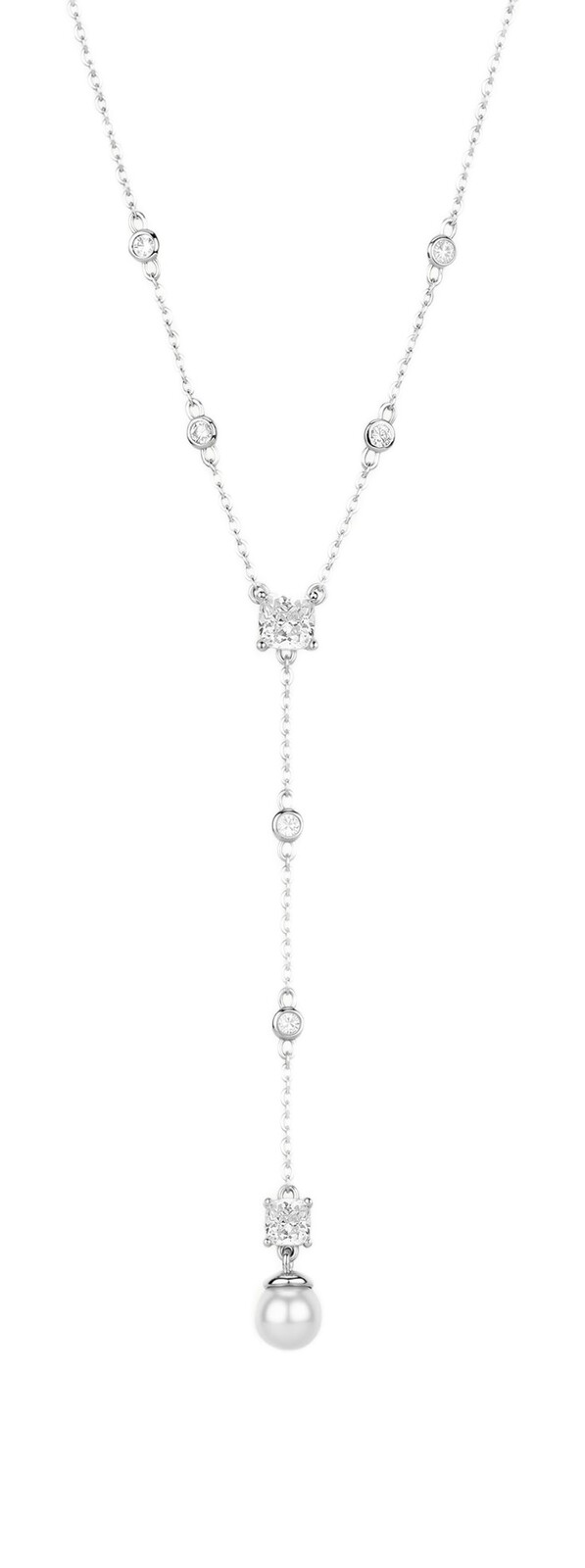 Brosway Úchvatný stříbrný náhrdelník se zirkony a perlami Infinite White Fancy FIW170