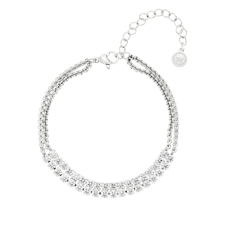 Oliver Weber Dvojitý ocelový náramek s kubickými zirkony Cryston Lumiere 32443