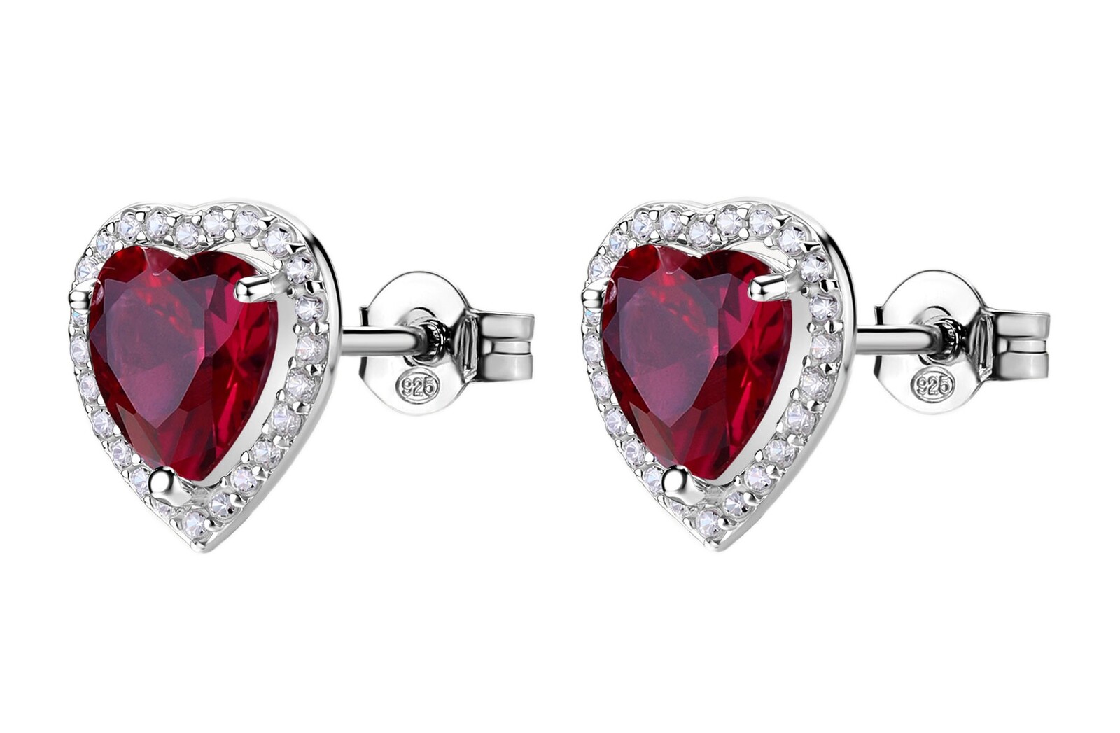 Brosway Stříbrné srdíčkové náušnice Fancy Passion Ruby FPR142