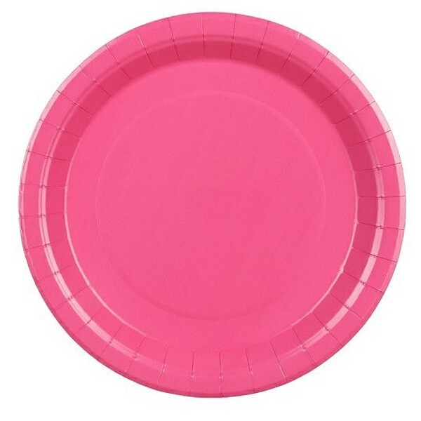 Talíře papírové růžové 18 cm 6 ks