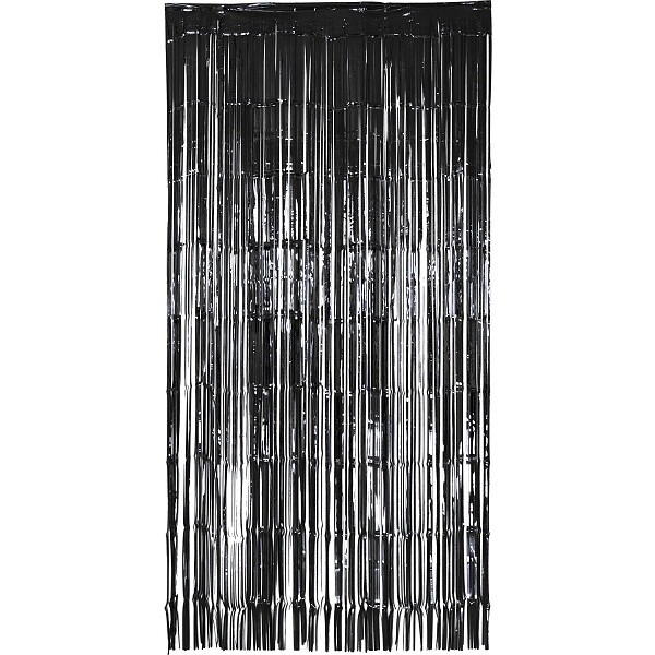 Dekorační závěs fóliový černý 2x1 m