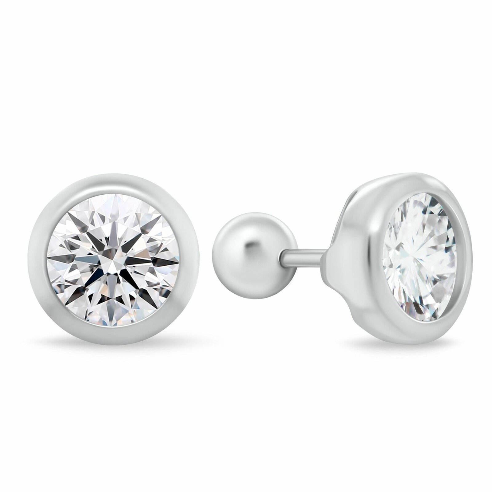 Brilio Silver Stříbrné pecky s čirým kubickým zirkonem EA1229W 0,8 cm