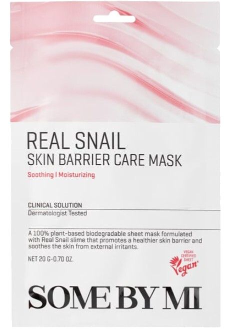 Some By Mi Sada exfoliačních a hydratačních pleťových masek Real Snail (Skin Barrier Care Mask) 20 x 20 g