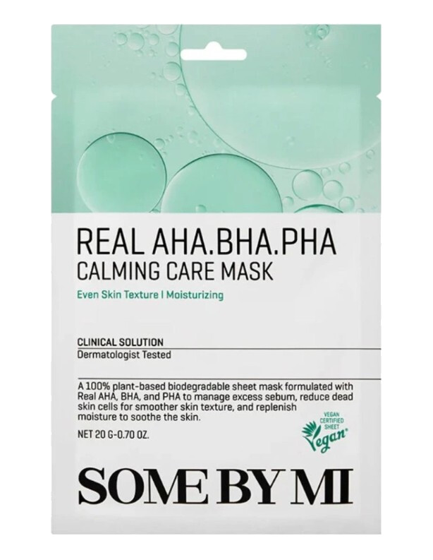 Some By Mi Sada zklidňujících pleťových masek Real AHA-BHA-PHA (Calming Care Mask) 20 x 20 g