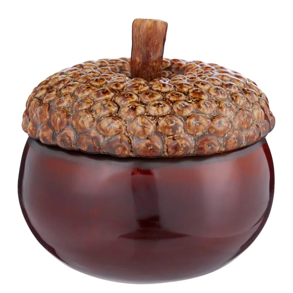 ACORN Keramická dóza 13 cm - hnědá