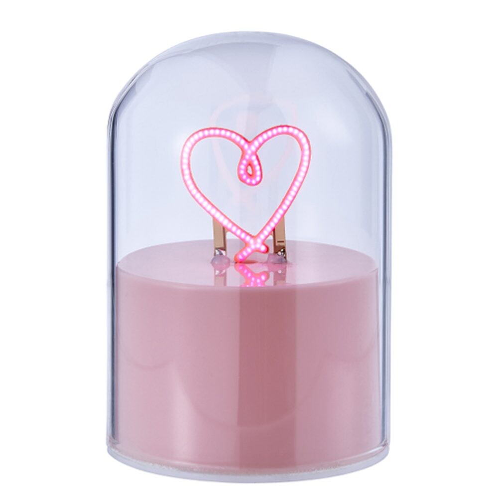GLOW BALL Neonové světlo srdce 10 cm - růžová