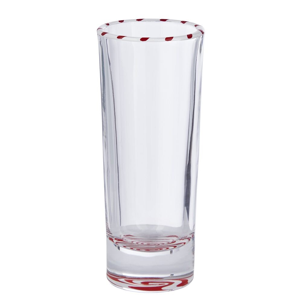 SWIRL Sklenice na panáka 55 ml - červená/bílá