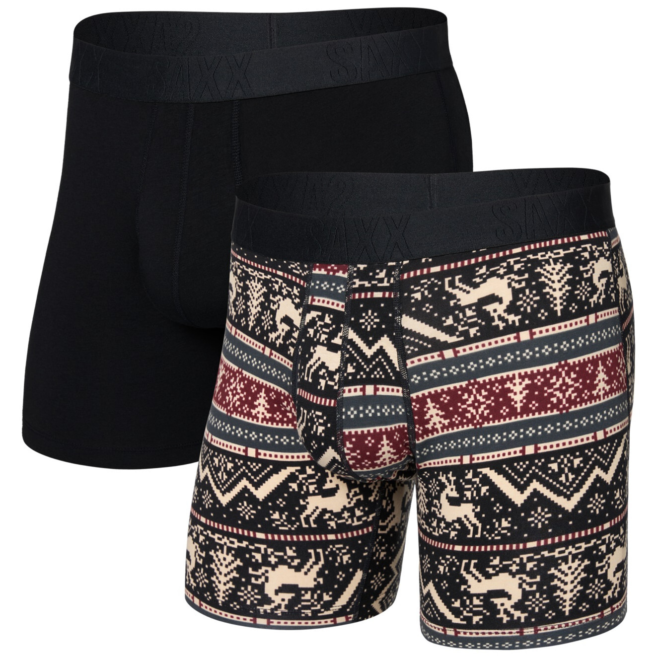 Pánské boxerky Saxx Droptemp Cooling Cotton Boxer Brf Fl 2Pk Velikost: M / Barva: černá