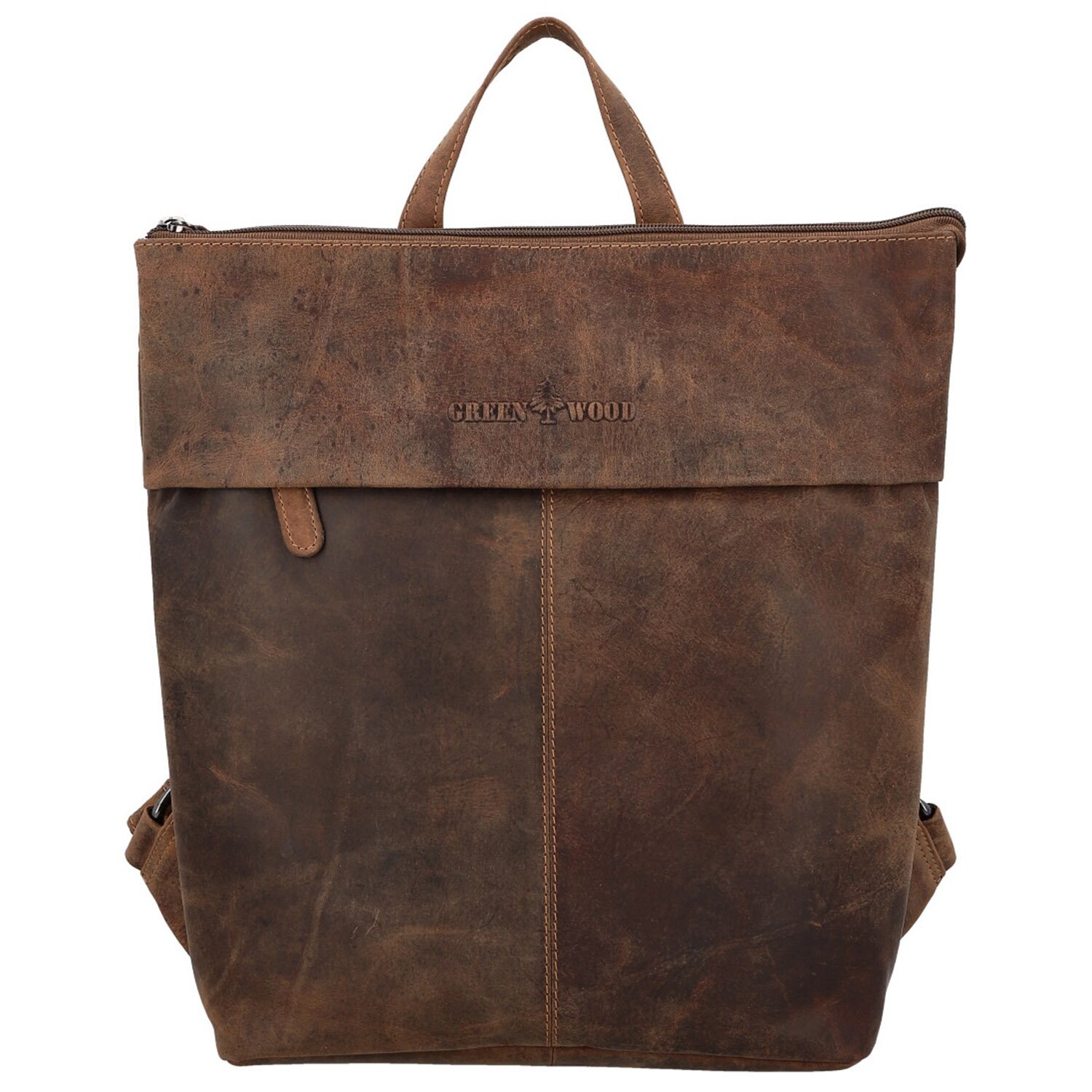 Praktický univerzální kožený batoh Lukes, khaki