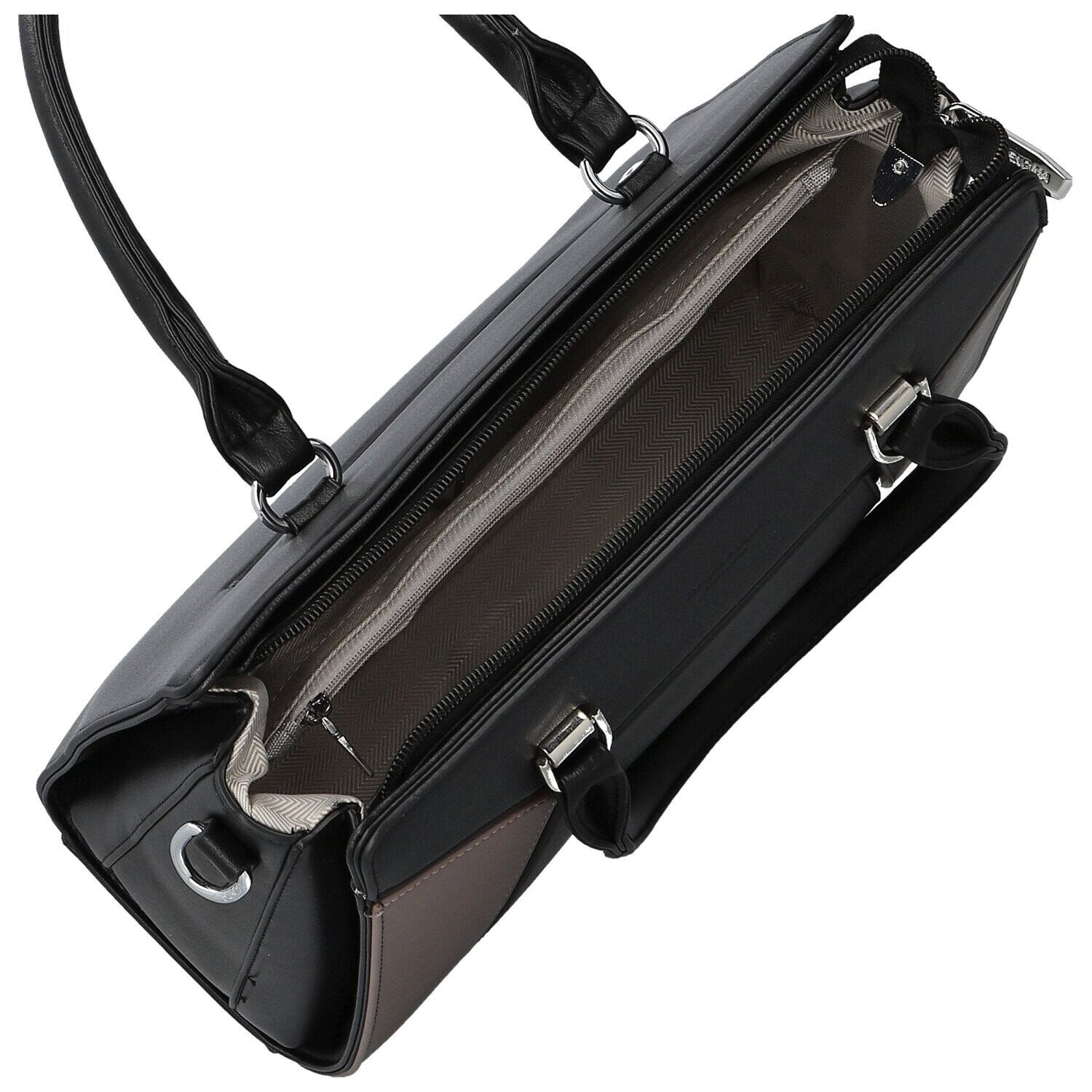 Módní dámská koženková kabelka do ruky Daria, černá