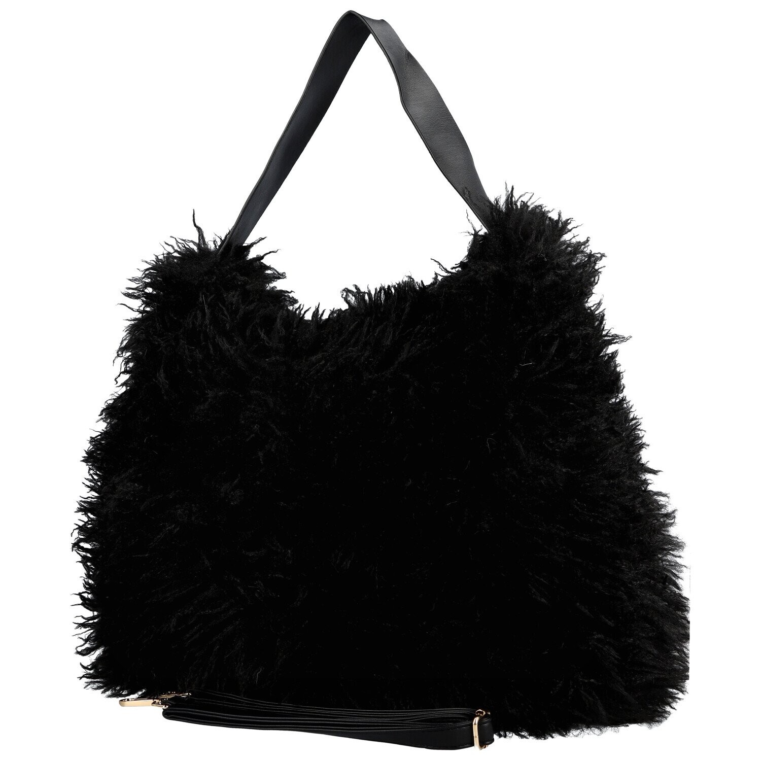 Stylová dámská plyšová kabelka do ruky Oresti, černá