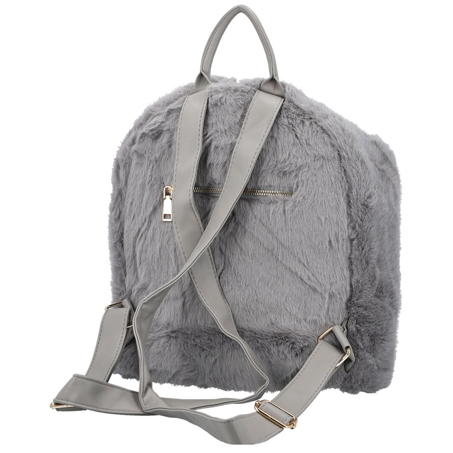 Módní dámský plyšový batůžek Lygie, šedý