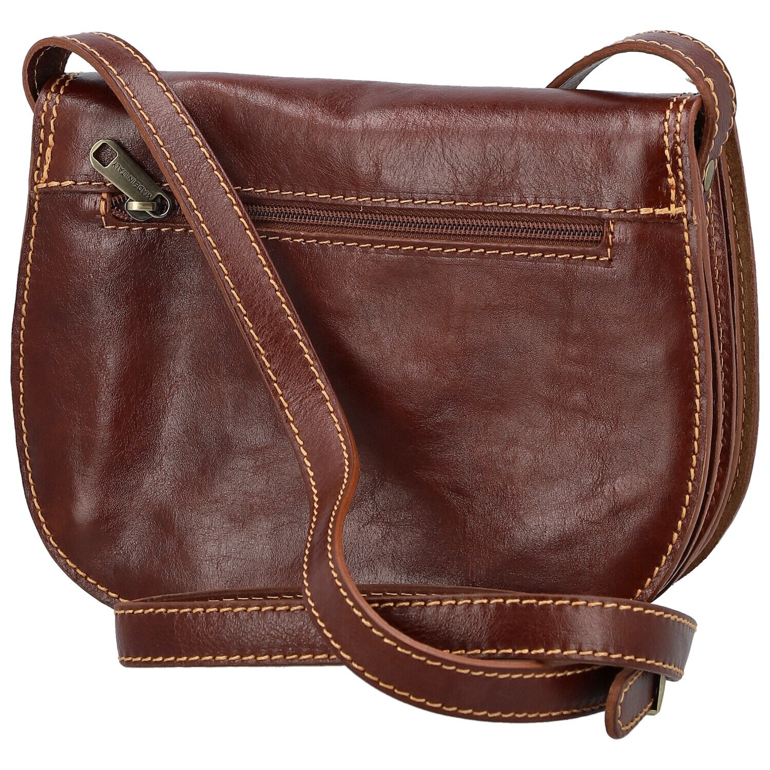 Stylová dámská kožená crossbody kabelka Sajmon, hnědá