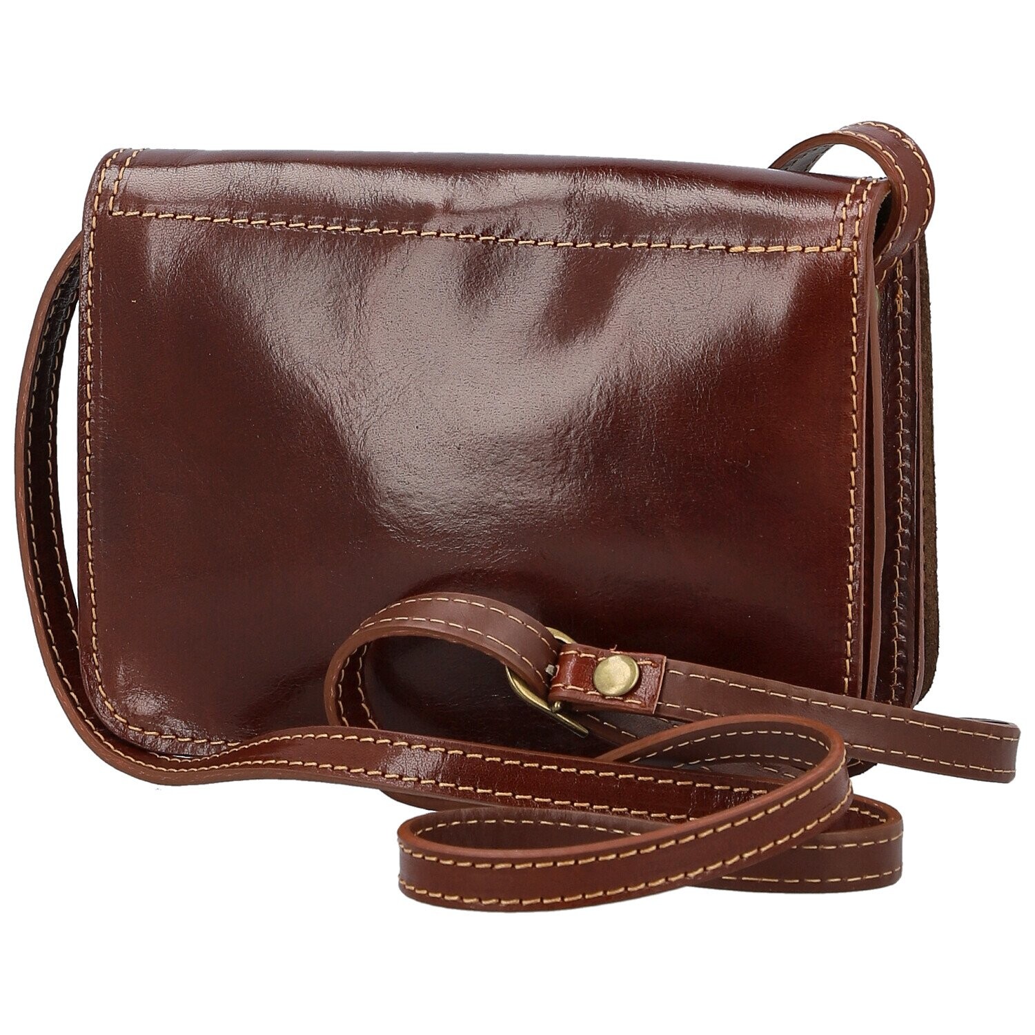 Módní dámská kožená crossbody kabelka Sofii, hnědá