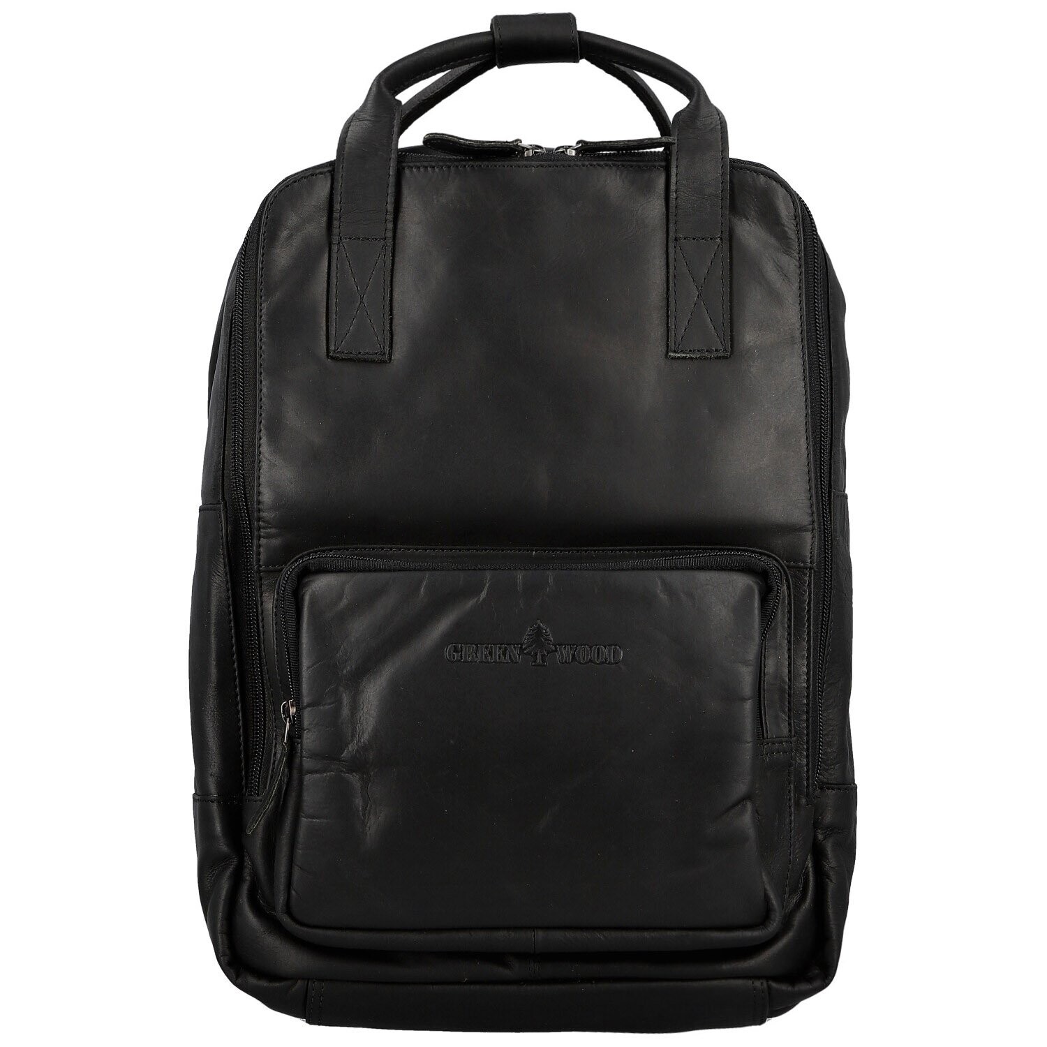 Stylový pánský kožený batoh GW Flinston, černý