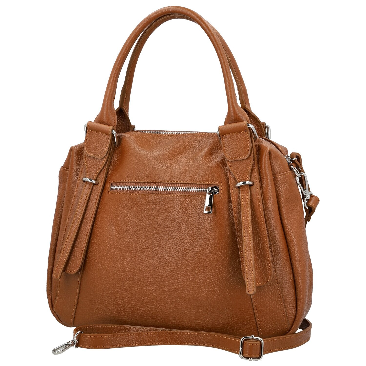 Módní dámská kožená kabelka do ruky Hannah, koňaková