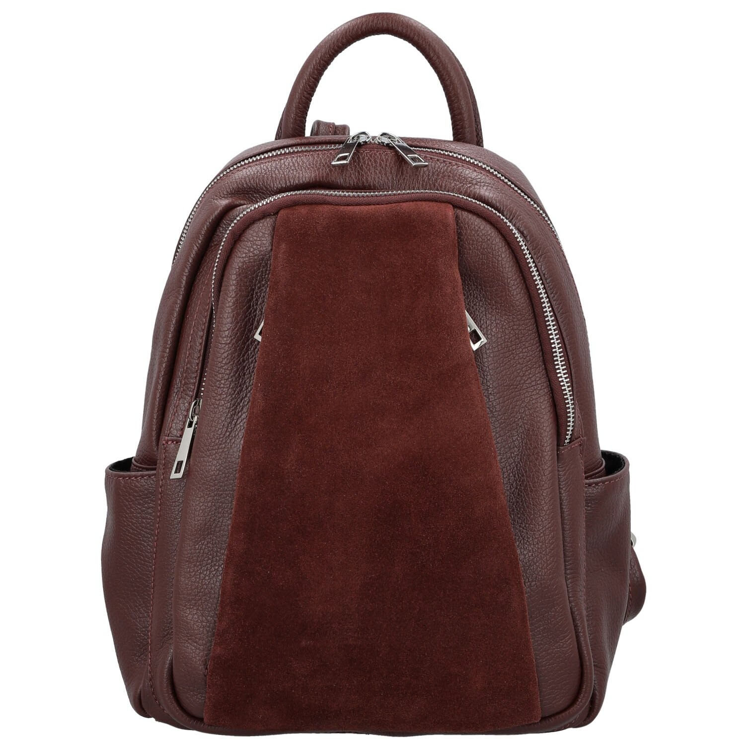 Trendy dámský kožený batoh Brodie, vínový