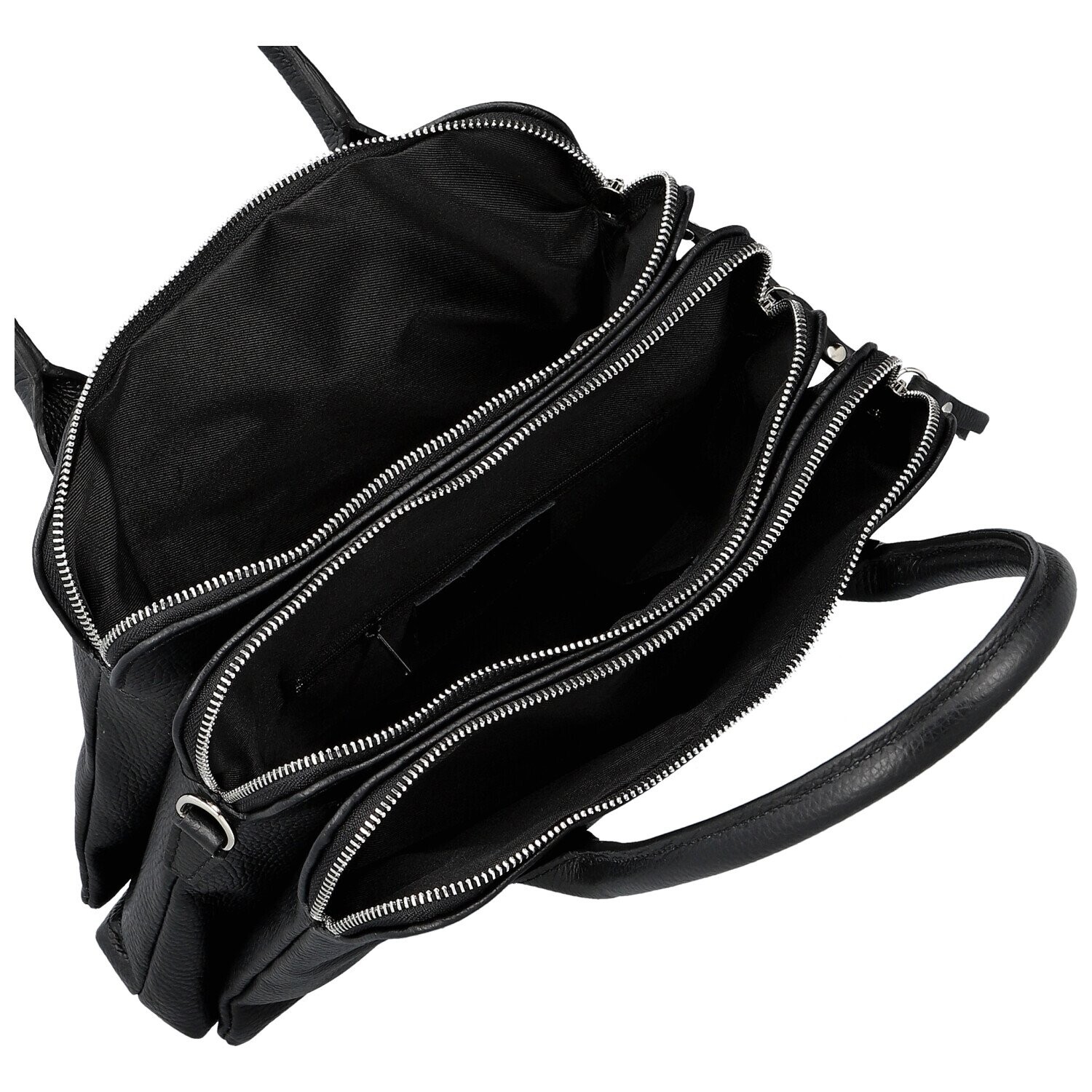 Módní dámská kožená kabelka do ruky Sawina, černá