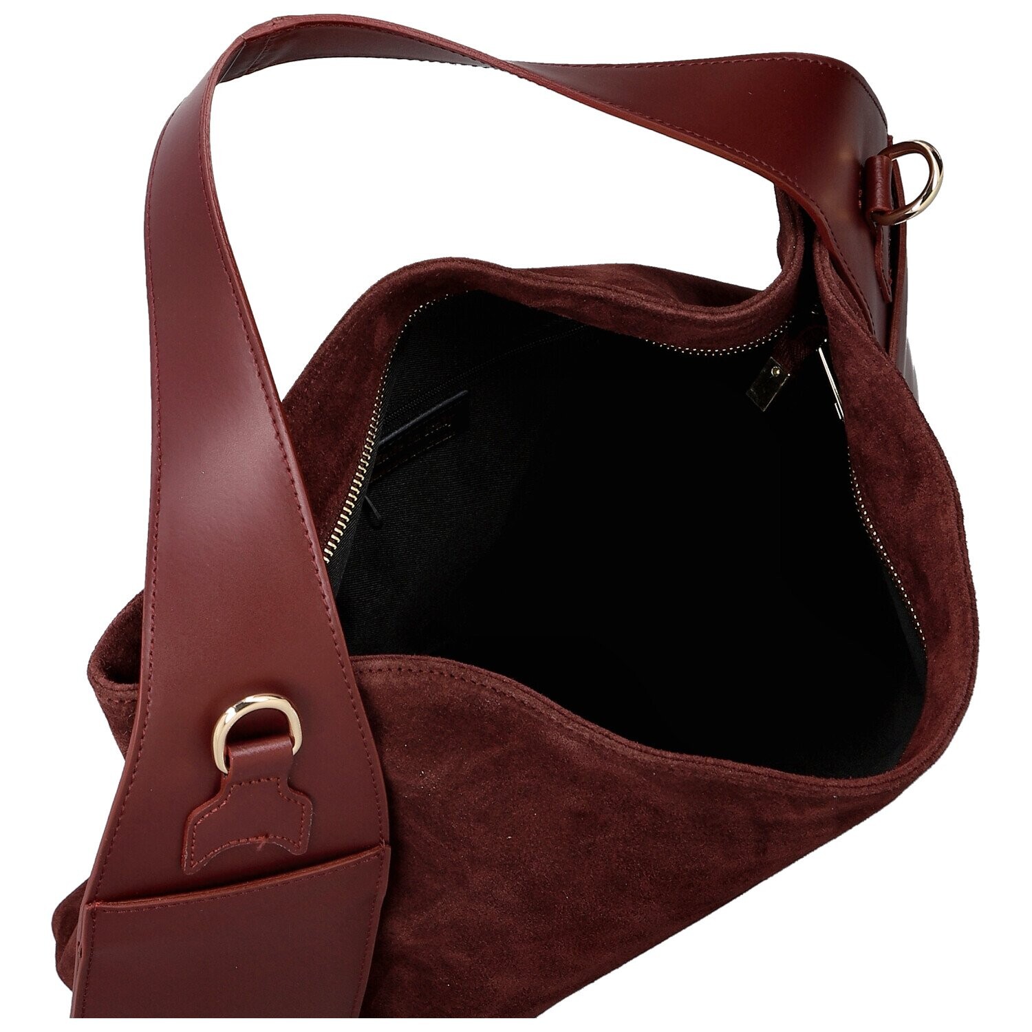 Módní dámská kožená kabelka na rameno Beatrix, vínová
