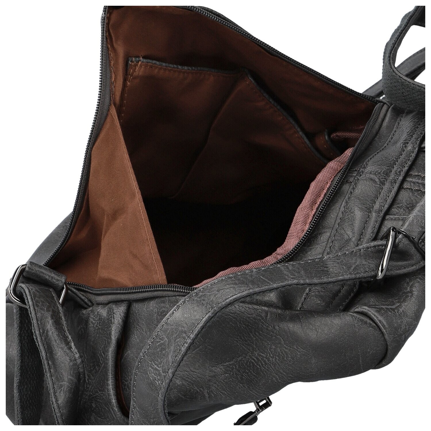 Stylový dámský kabelko-batůžek Hermann, tmavě šedý