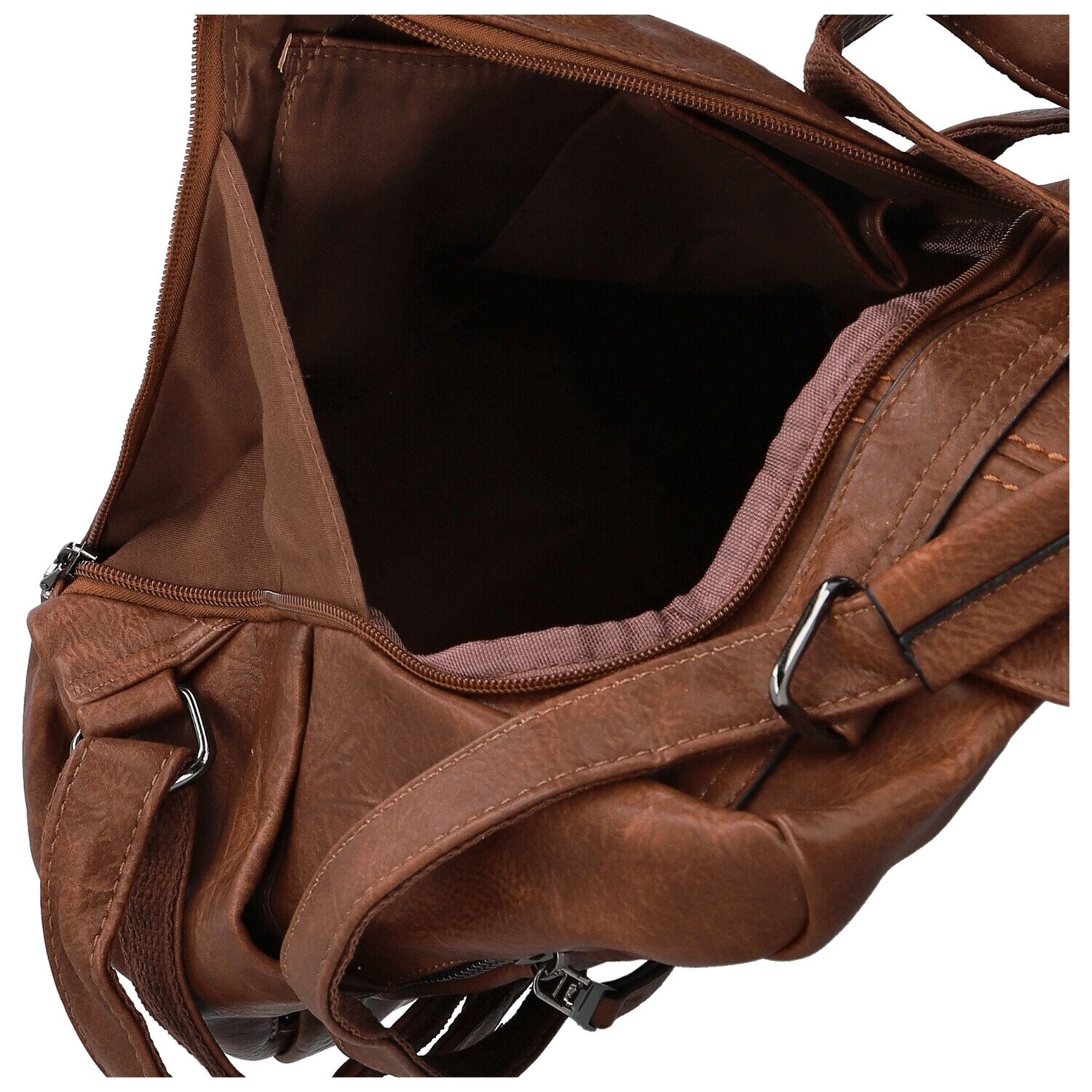 Stylový dámský kabelko-batůžek Hermann, hnědý