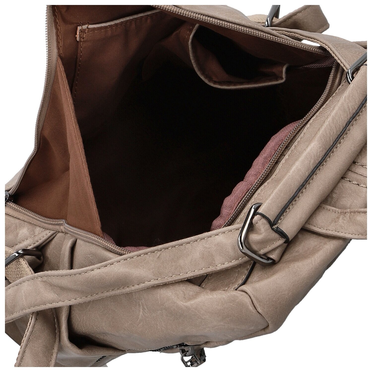 Stylový dámský kabelko-batůžek Hermann, tmavě béžový