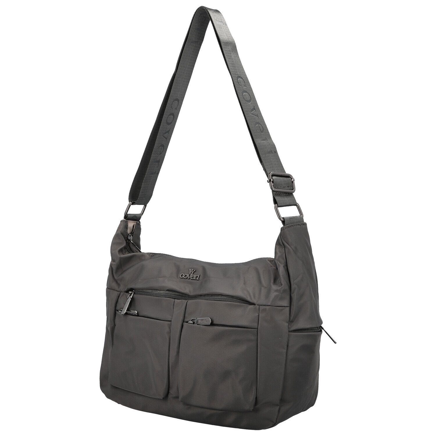 Trendy dámská textilní crossbody kabelka Coveri Iballa, tmavě šedá