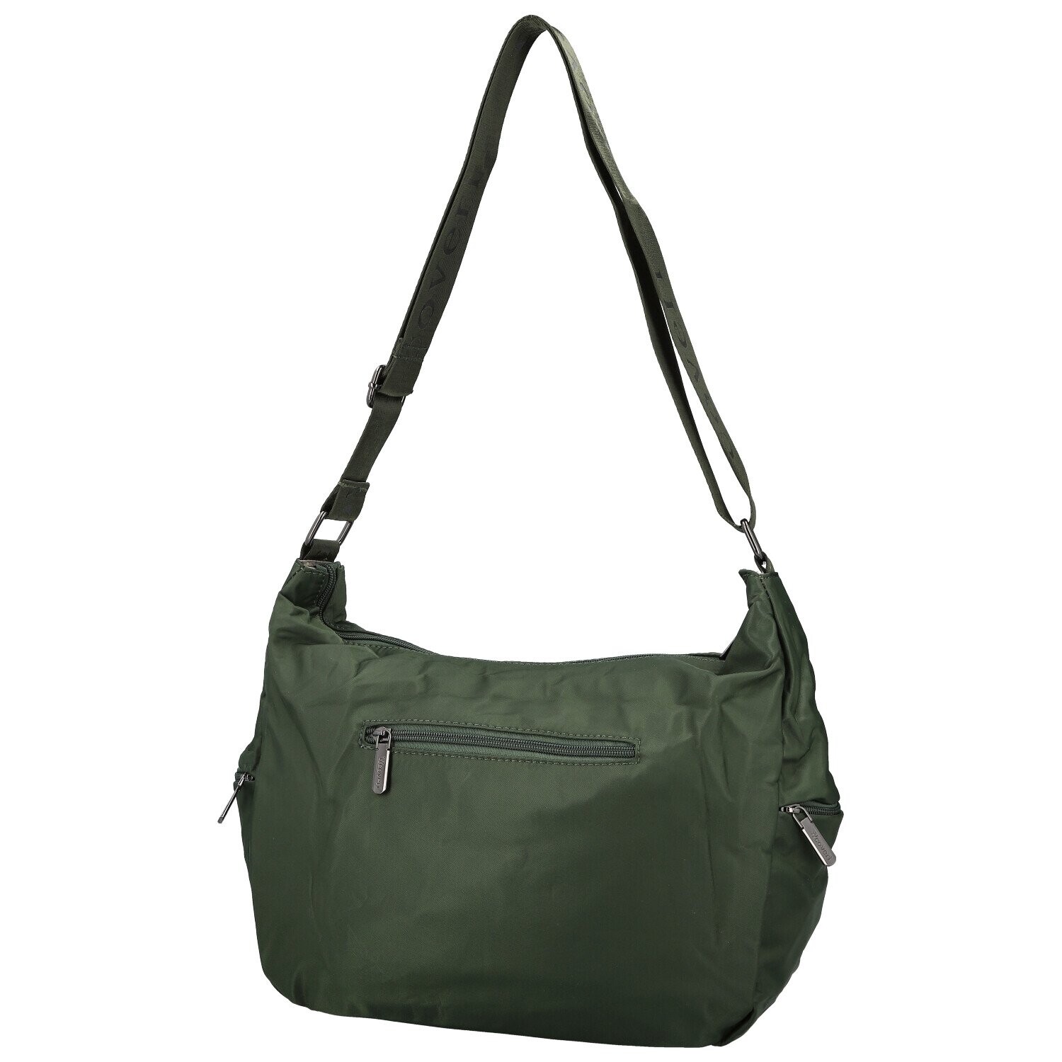 Trendy dámská textilní crossbody kabelka Coveri Iballa, tmavě zelená