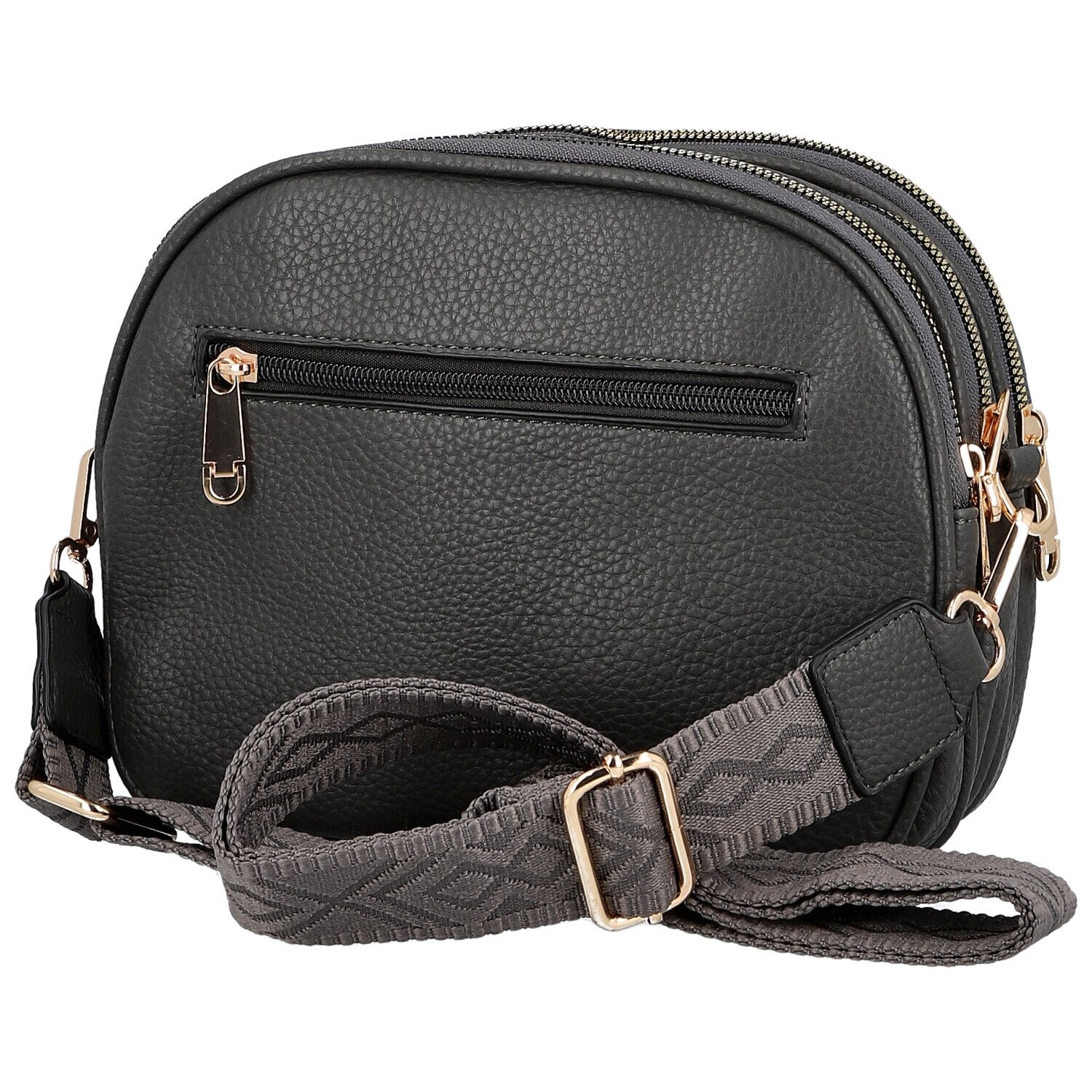 Trendy dámská koženková crossbody kabelka Glafira, tmavě šedá