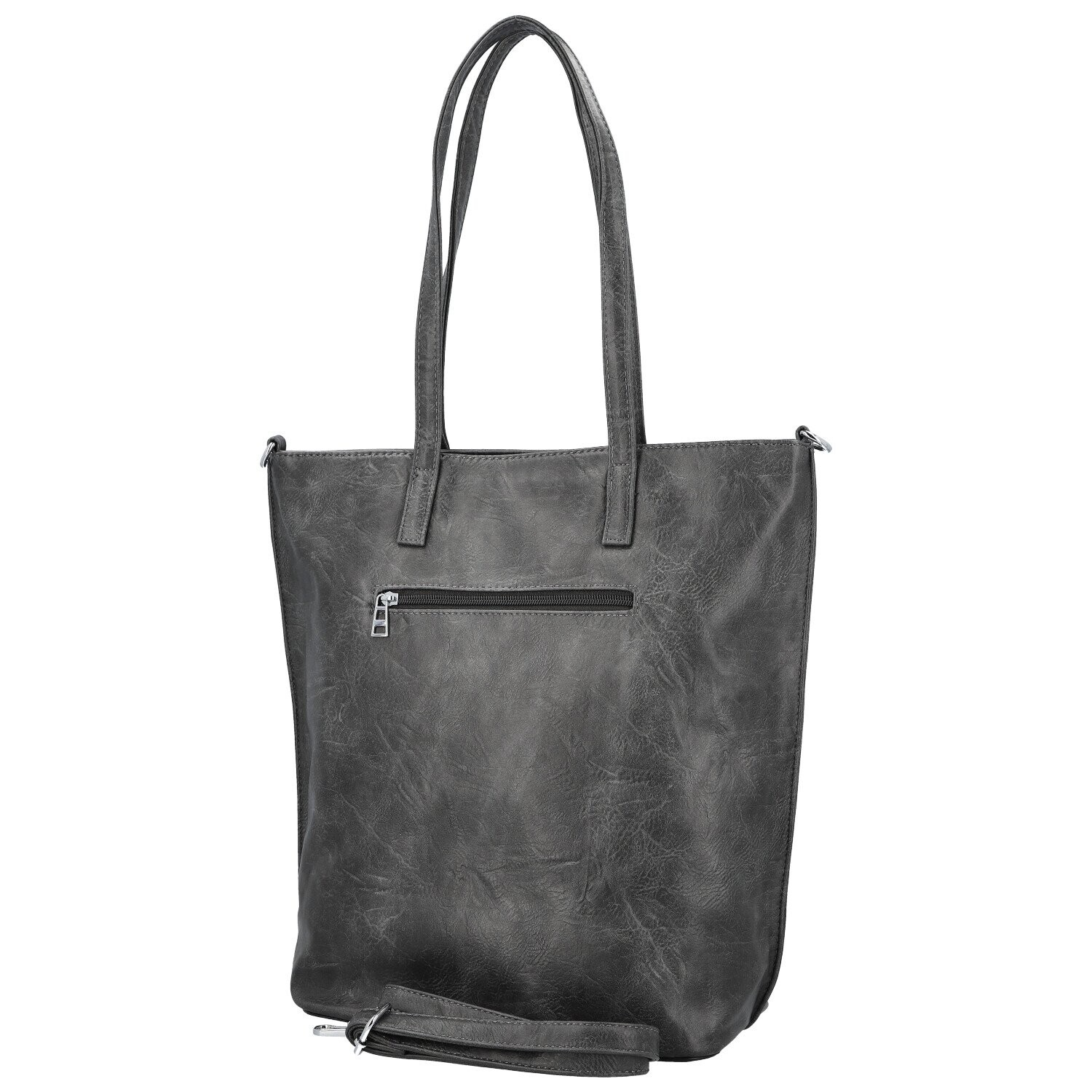 Stylová dámská koženková kabelka na rameno Indira, tmavě šedá