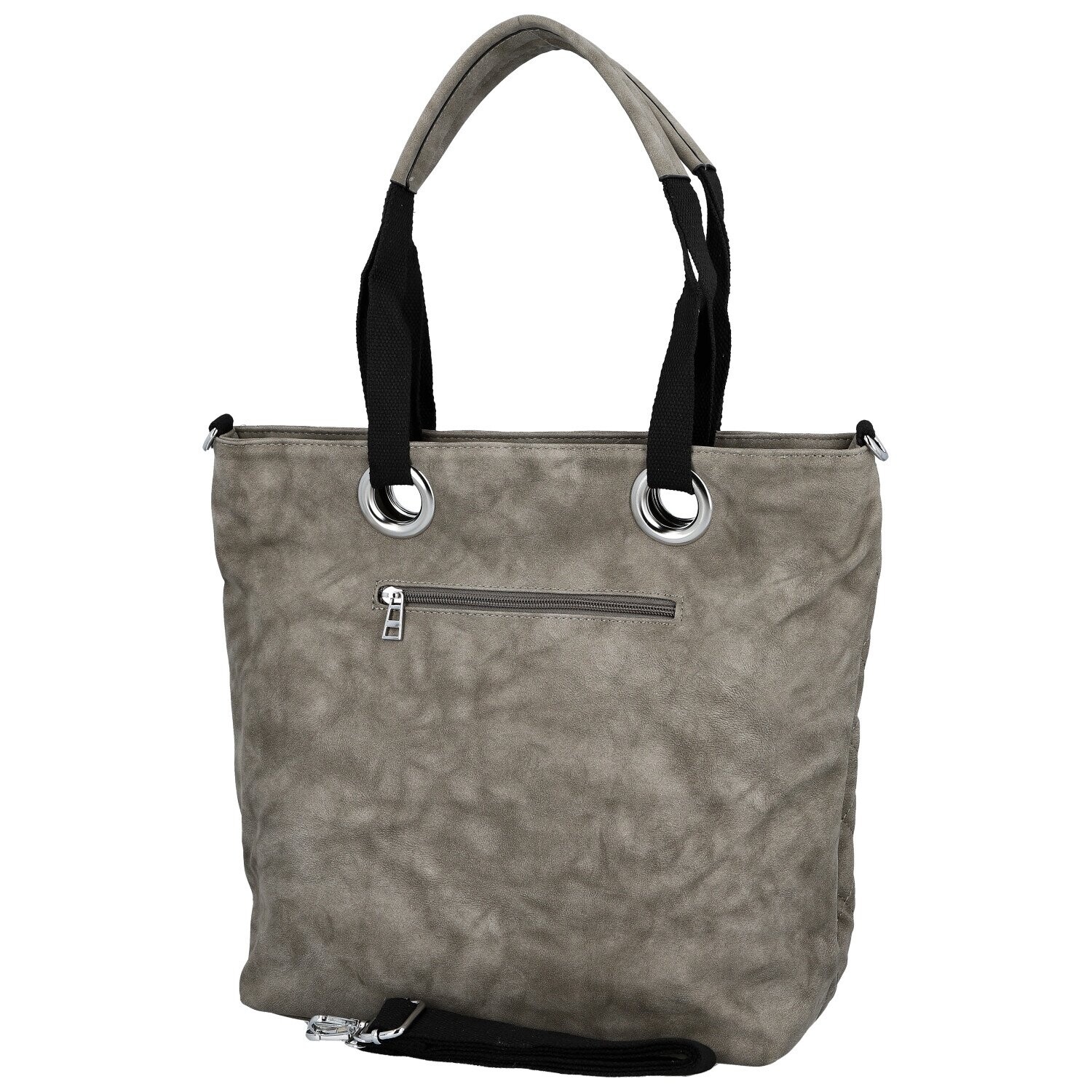 Trendy dámská koženková kabelka na rameno Priscila, šedá