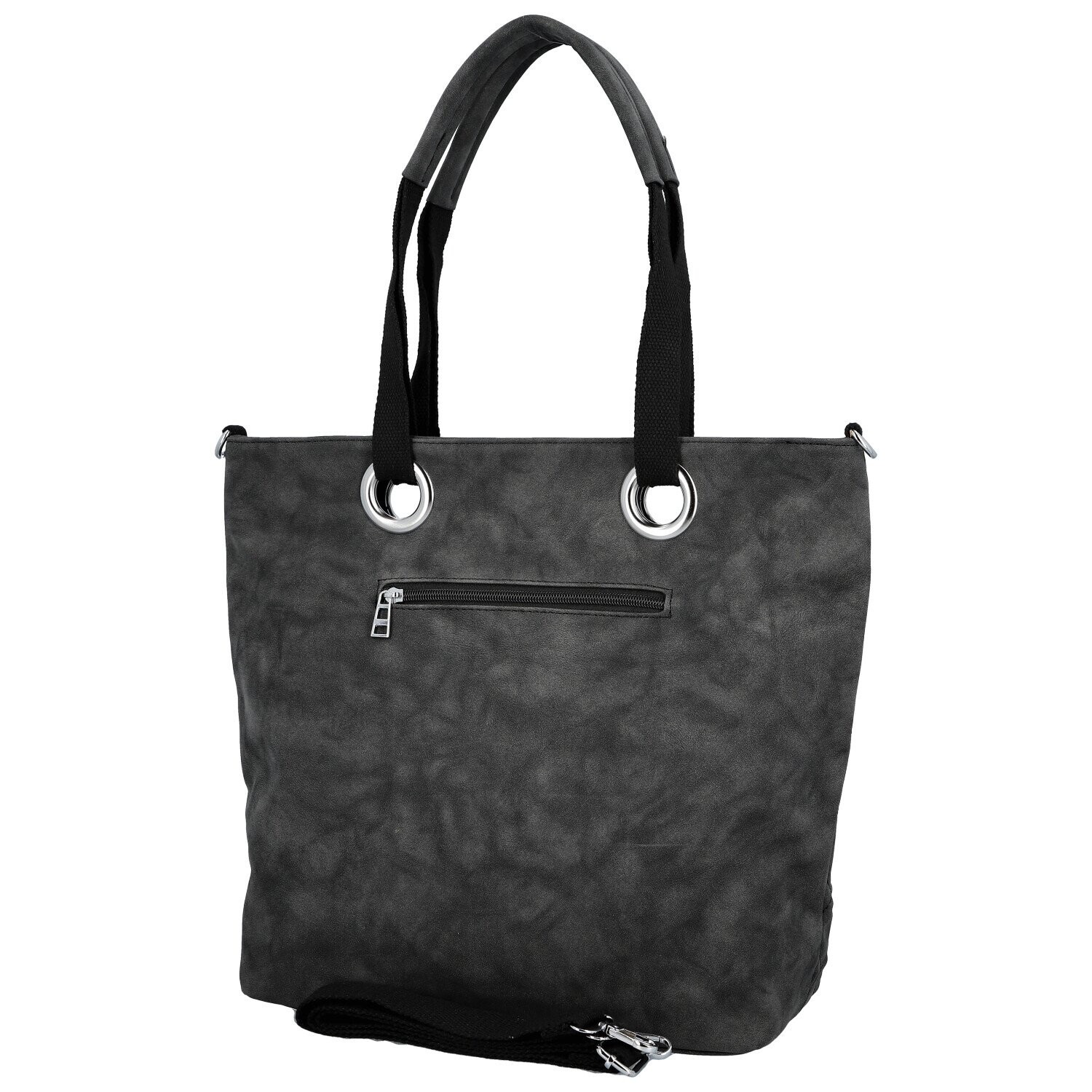 Trendy dámská koženková kabelka na rameno Priscila, černá