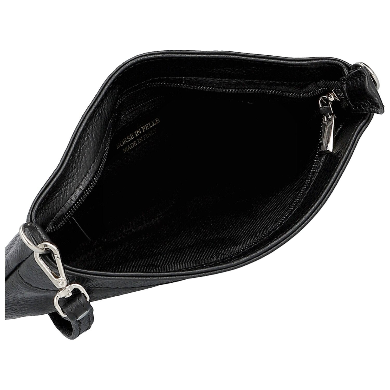 Módní dámská kožená mini crossbody kabelka Kaliopi, černá