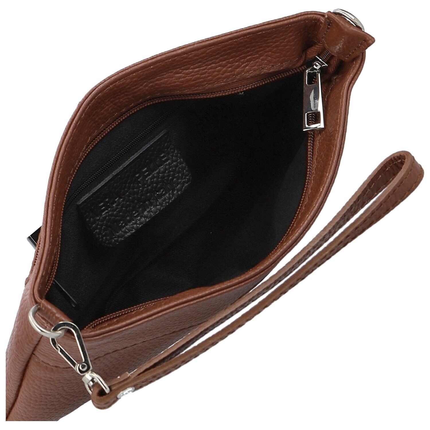 Módní dámská kožená mini crossbody kabelka Kaliopi, hnědá