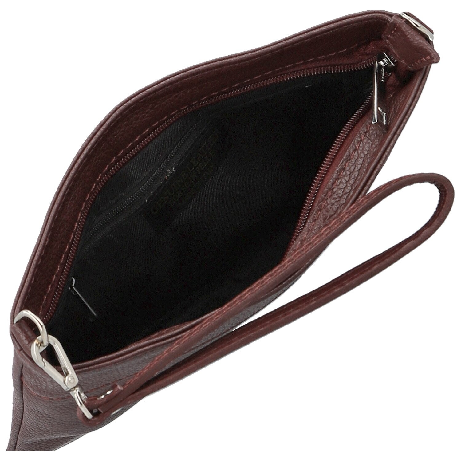 Módní dámská kožená mini crossbody kabelka Kaliopi, tmavě vínová