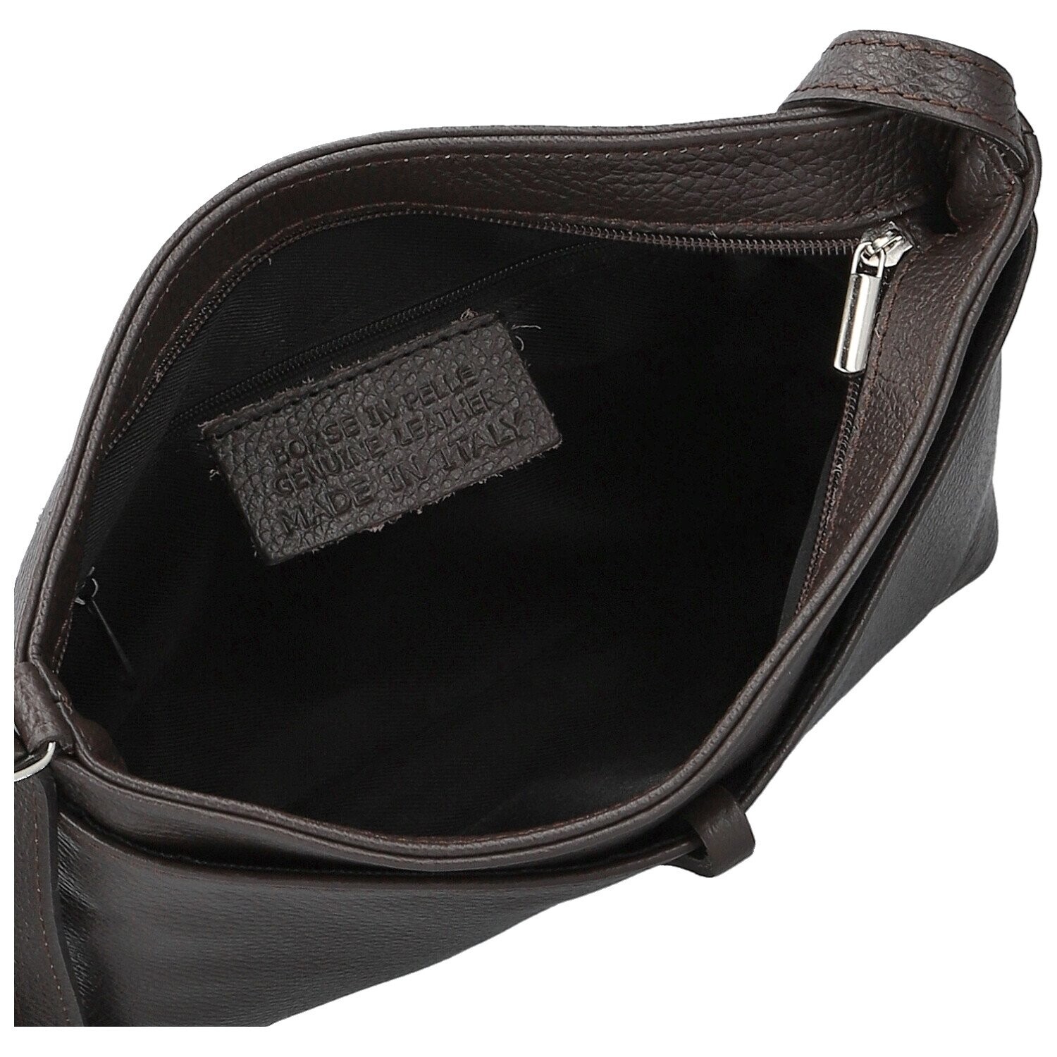 Módní dámská kožená crossbody kabelka Ofelie, tmavě hnědá