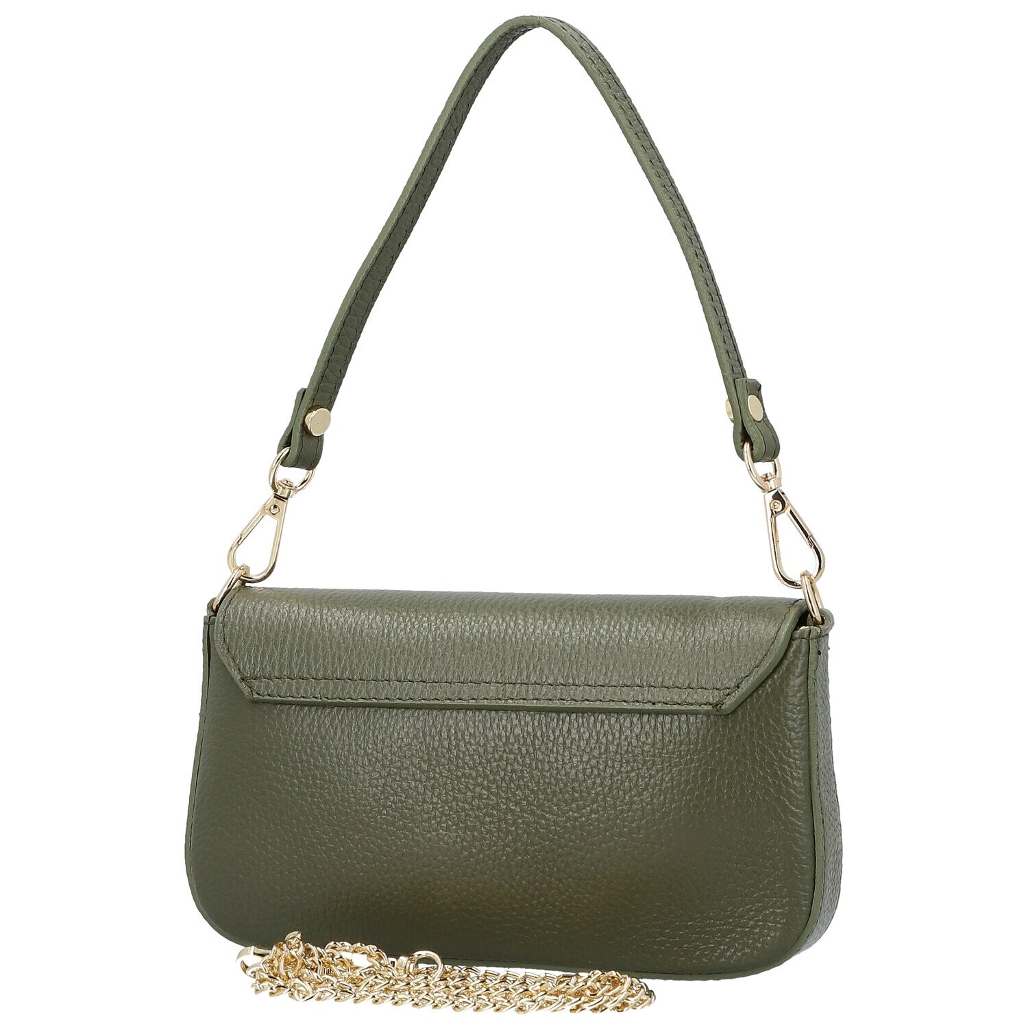 Luxusní dámská kožená kabelka na rameno Zinta, tmavě zelená