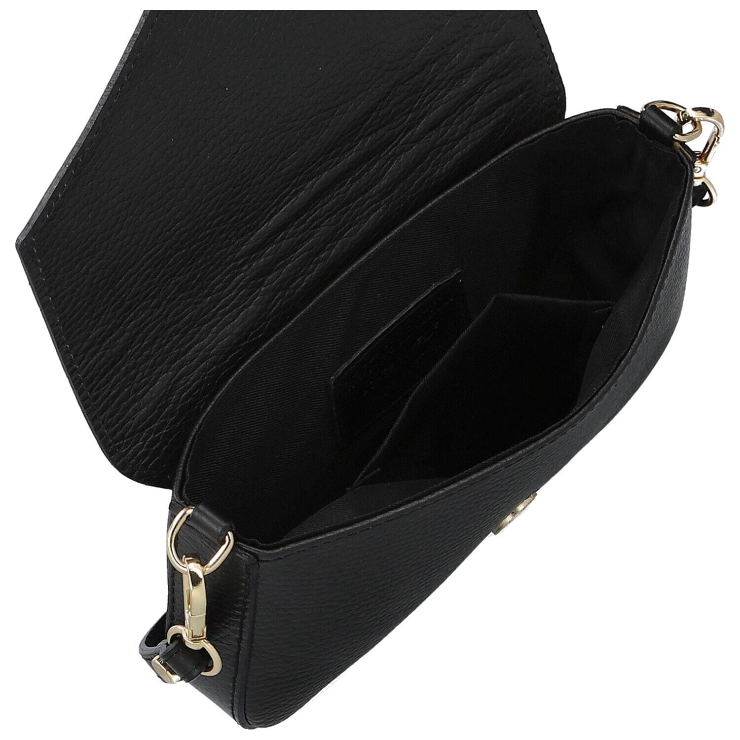 Luxusní dámská kožená kabelka na rameno Zinta, černá