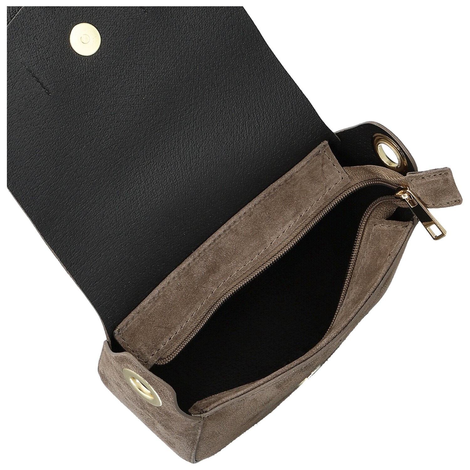 Stylová dámská kožená crossbody kabelka Chiara Weia, taupe