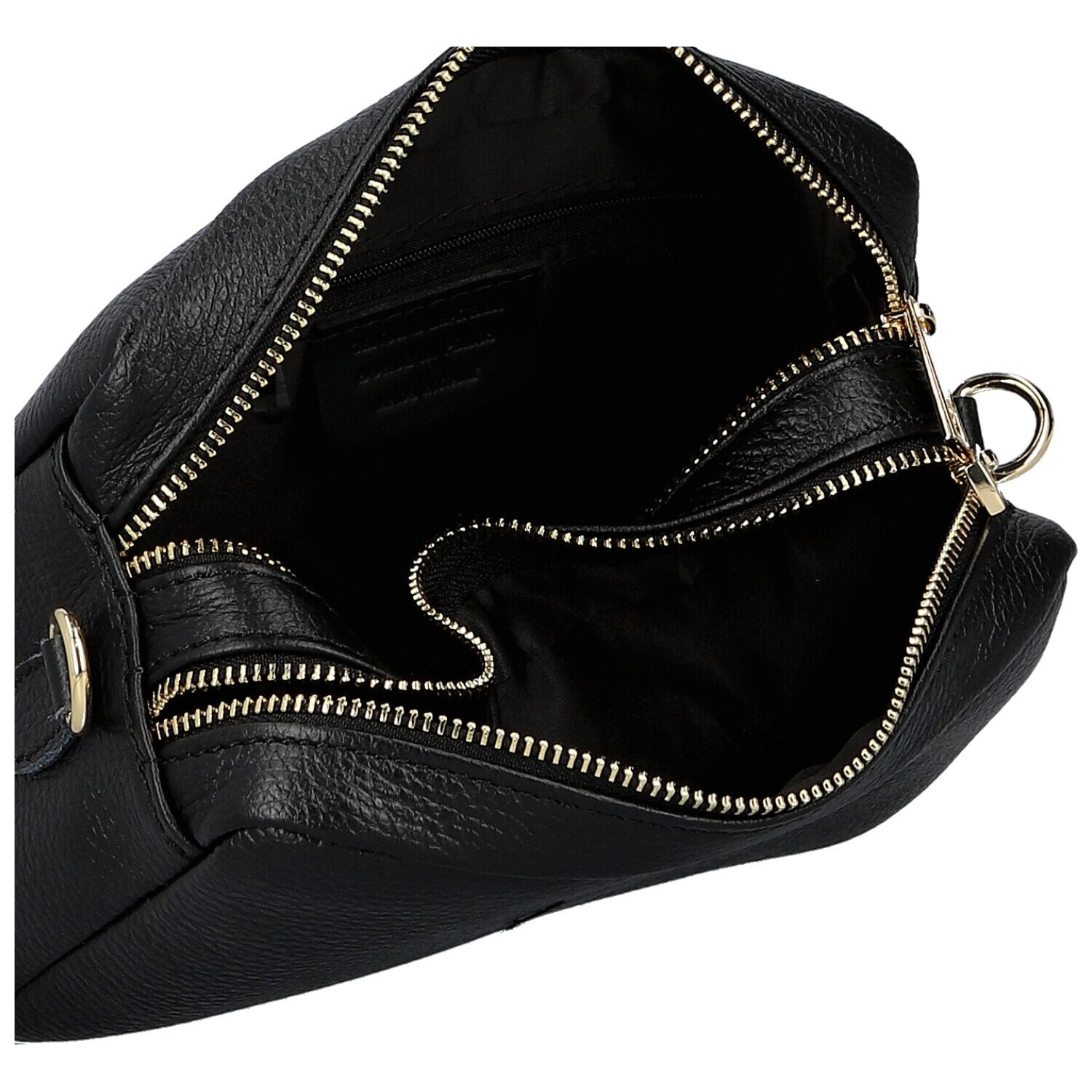 Módní dámská kožená crossbody kabelka Elpida, černá