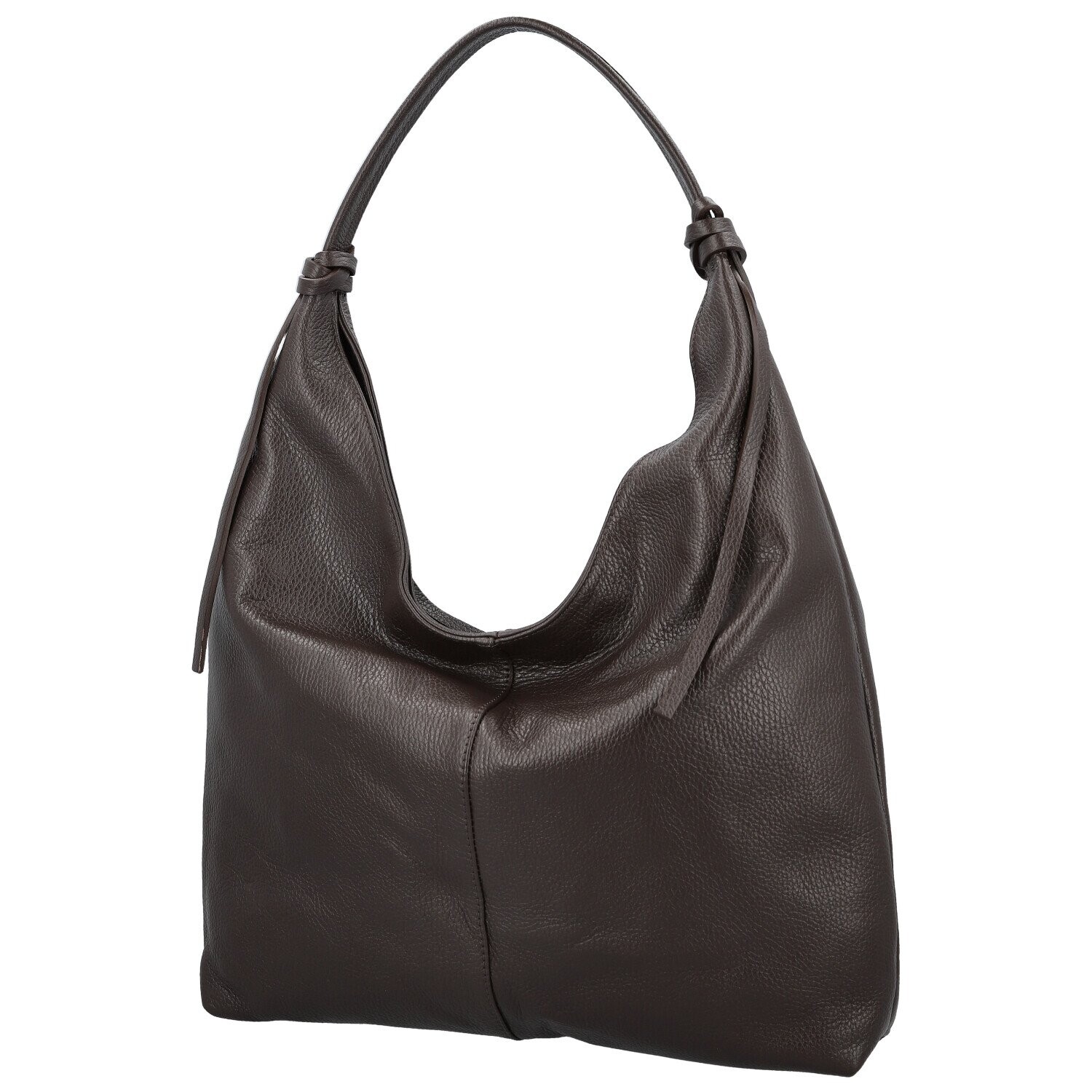 Trendy dámská kožená kabelka na rameno Anestis, tmavě hnědá