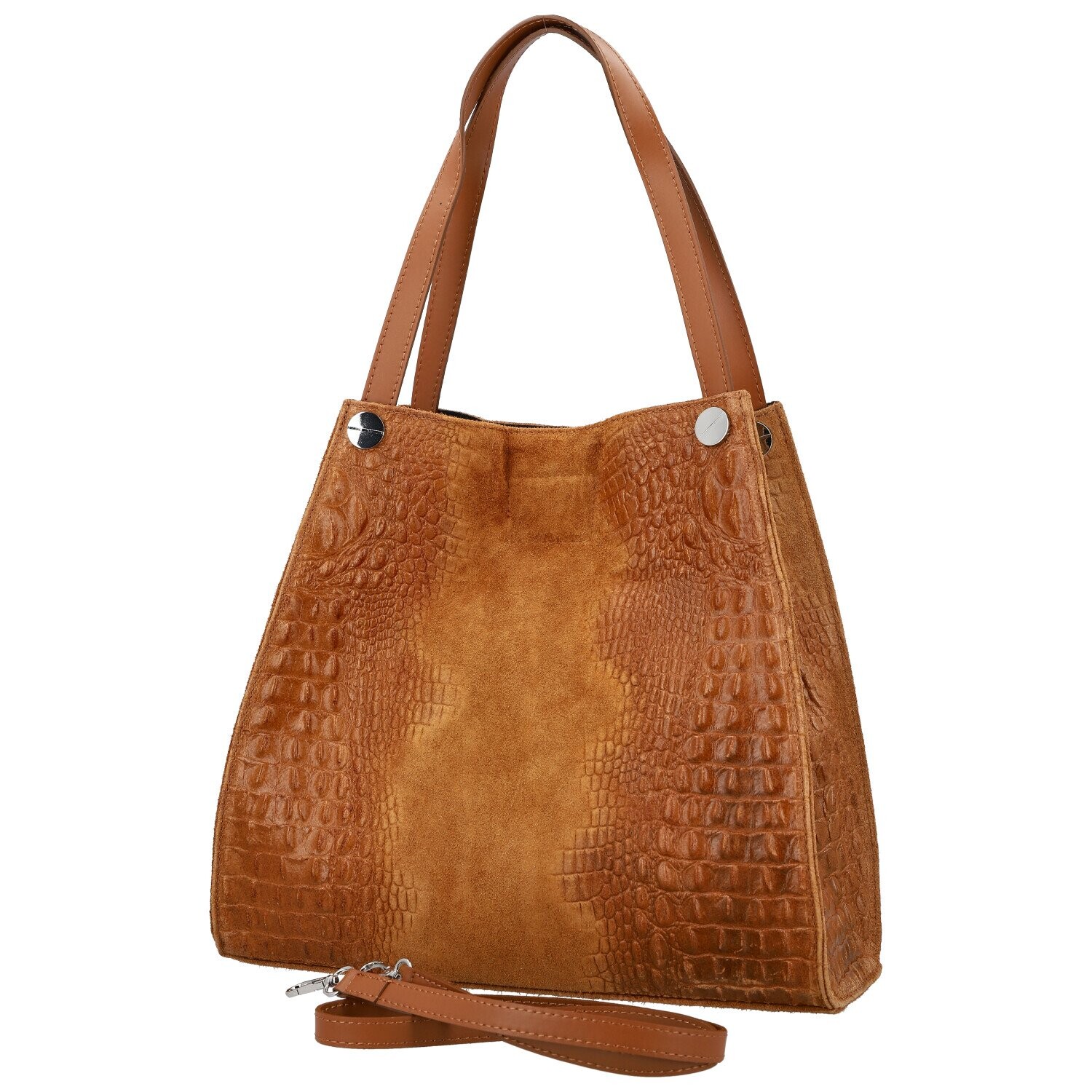 Luxusní dámská kožená kabelka na rameno Cynthia, koňaková