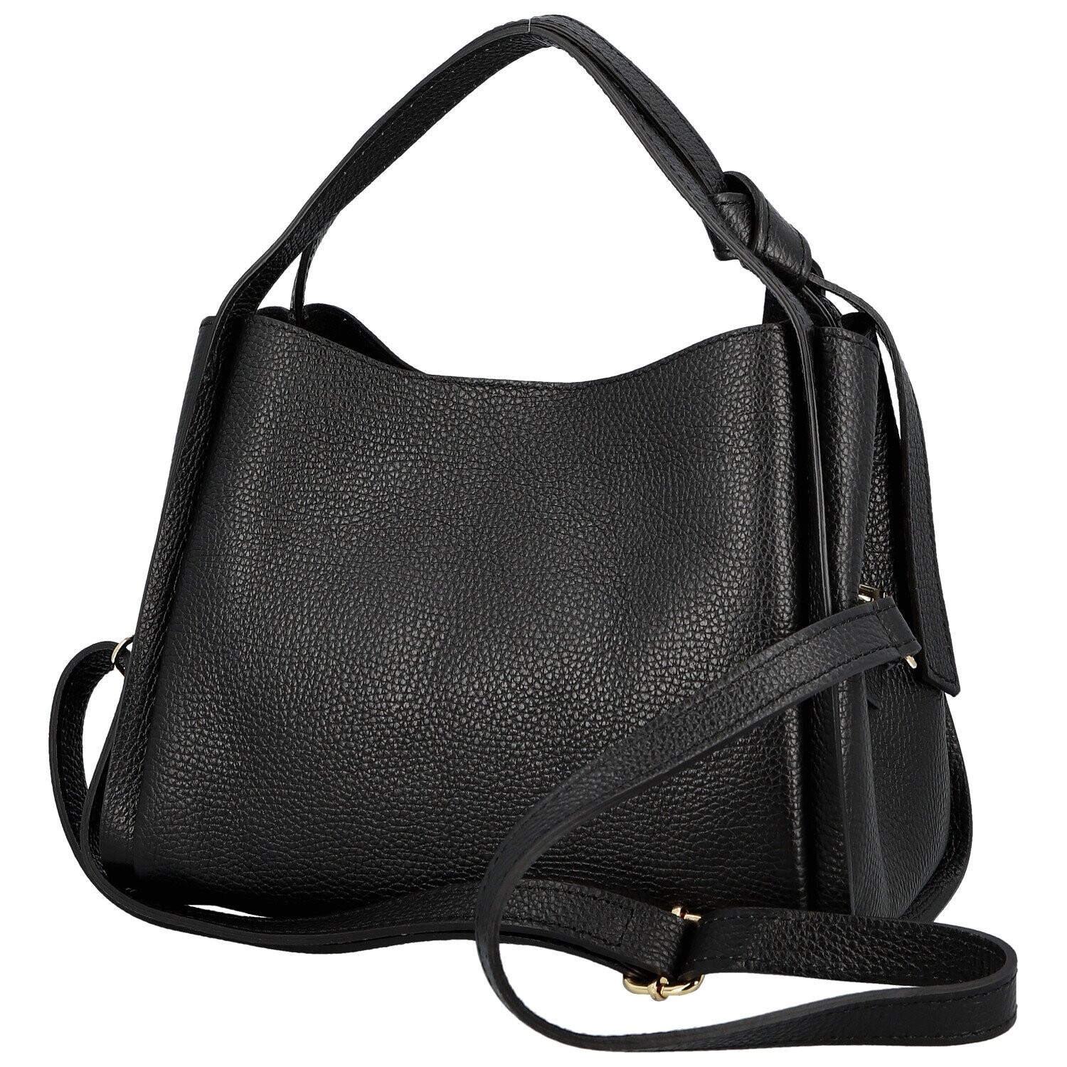 Luxusní dámská kožená kabelka do ruky Roswita, černá