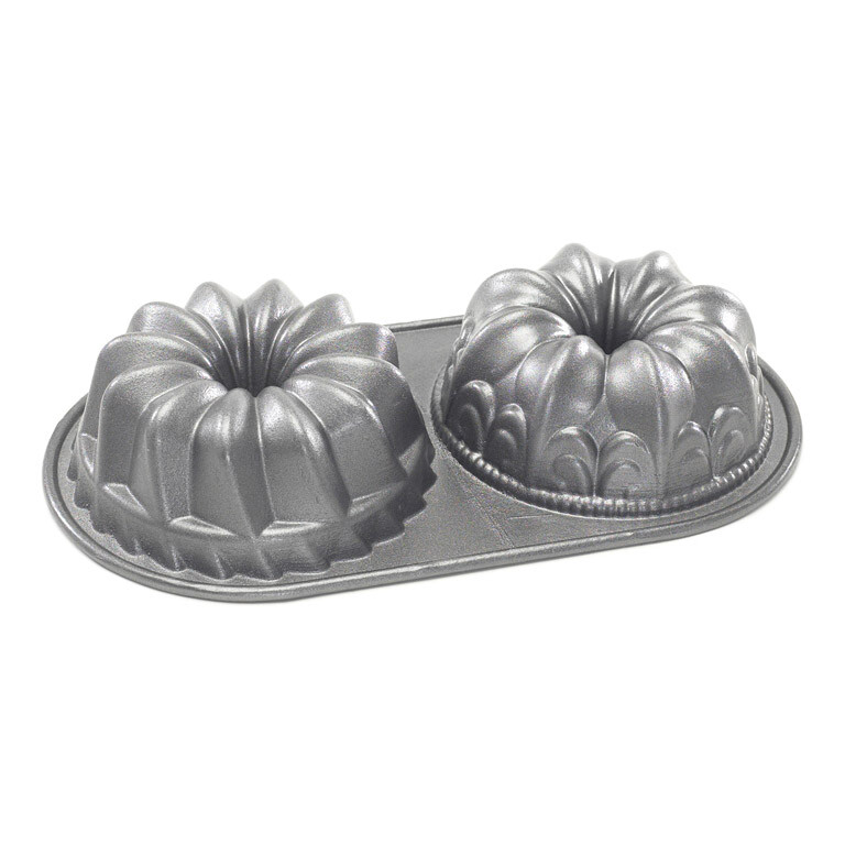 Forma na 2 malé bábovky Duet Bundt® stříbrná Nordic Ware