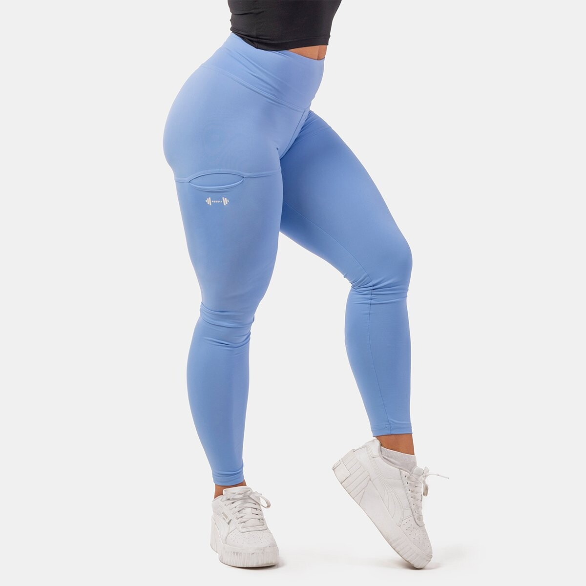 NEBBIA Dámské legíny Active High Waist Smart Pocket Light Blue