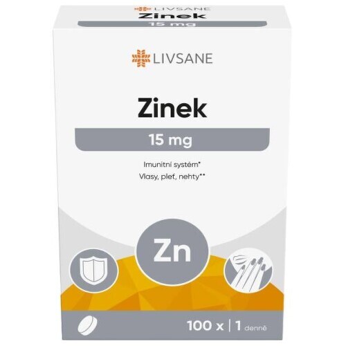LIVSANE Zinek 15mg tbl.100