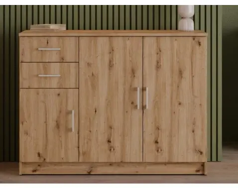 Komoda 3-dveřová Universal, 118 cm, dub artisan