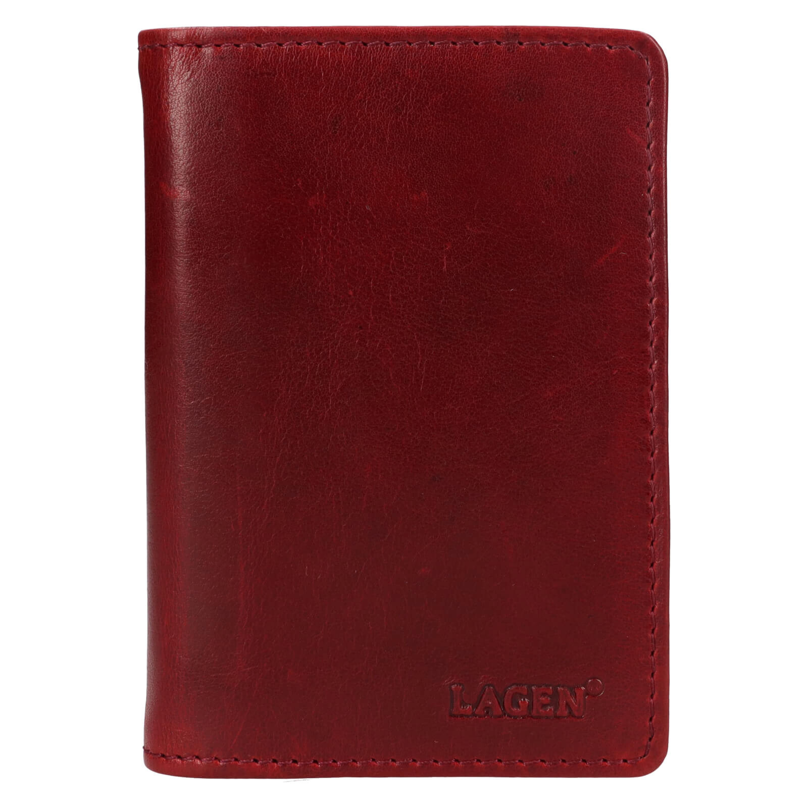 Unisex kožené pouzdro na doklady Lagen Tracy - tmavě červená