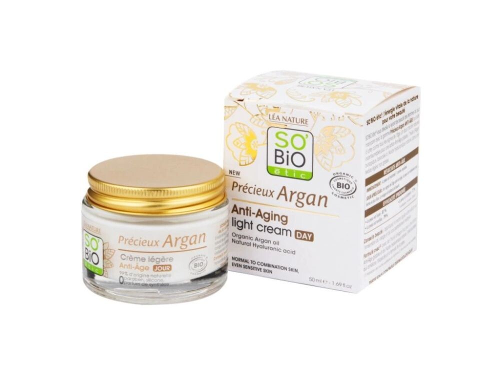 SO'BiO étic Krém denní lehký Anti-age Precieux Argan 50 ml BIO