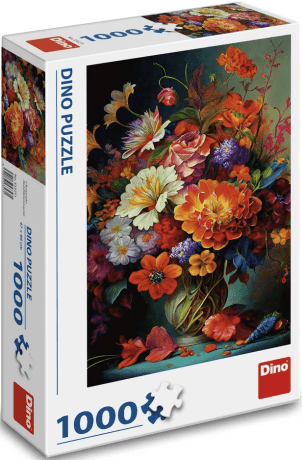 Puzzle Květiny ve váze 1000 dílků